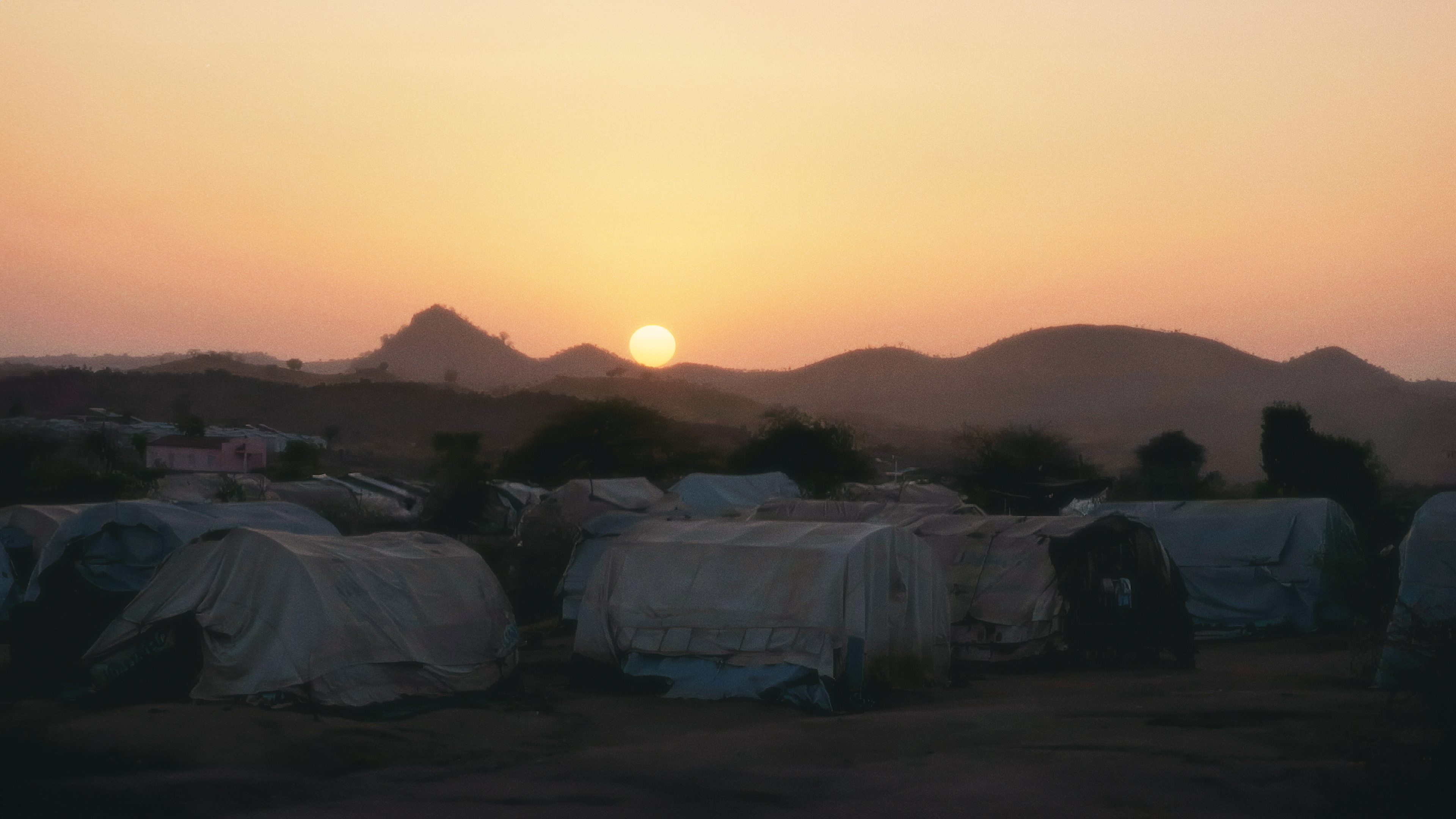 Sunset over IDP camp